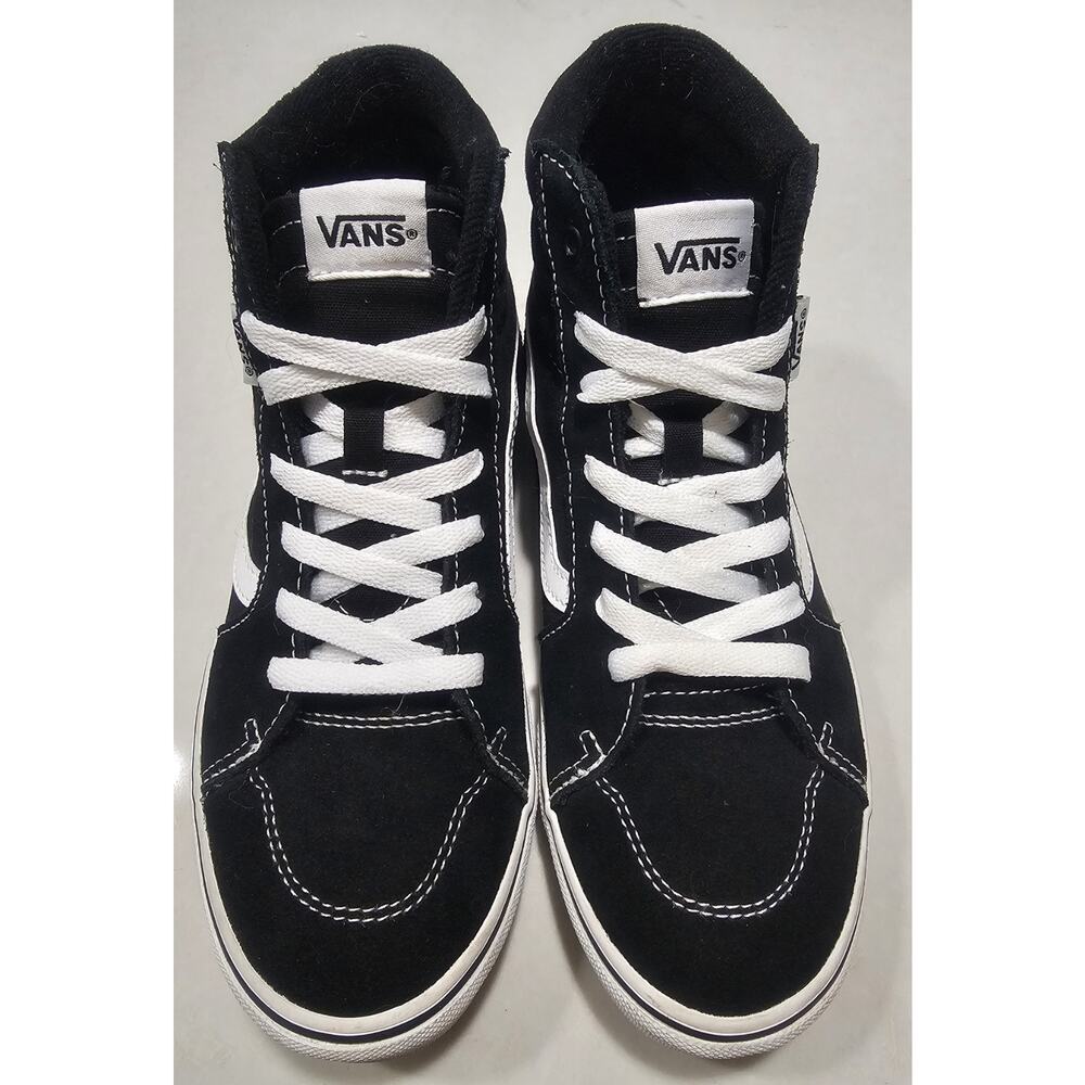 Vans Sk8-Hi Youth Size 5 Black White Suede High Top Skate Shoes Kids Unisex